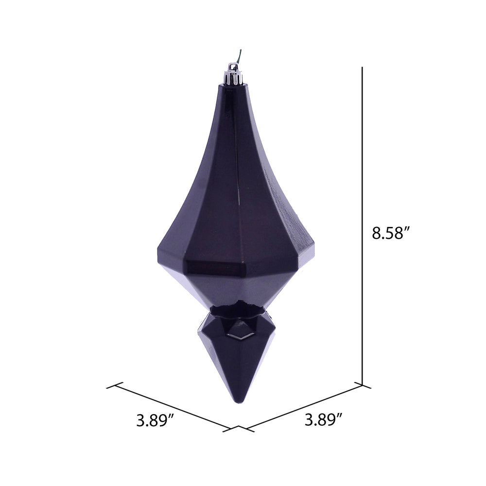 8" Black Candy Diamond Finial Ornament