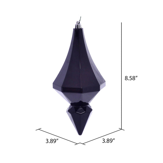 8" Black Candy Diamond Finial Ornament