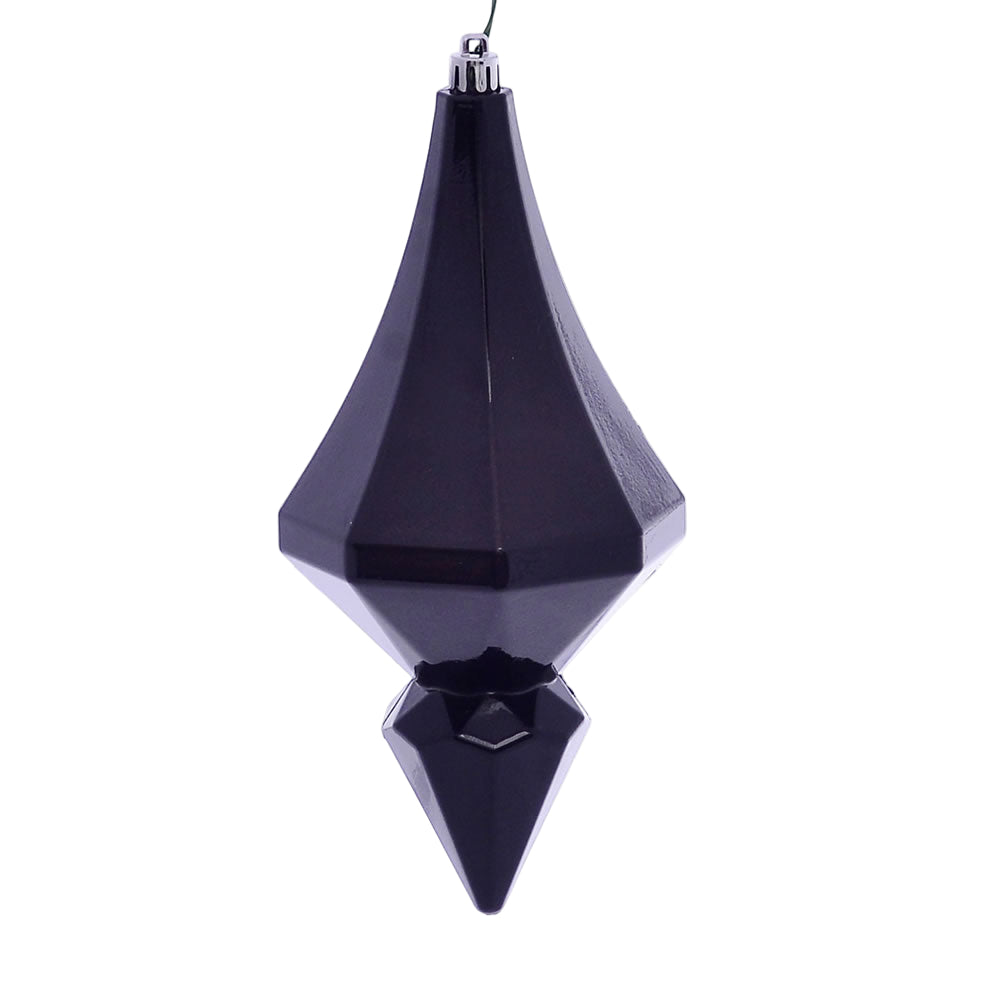 8" Black Candy Diamond Finial Ornament