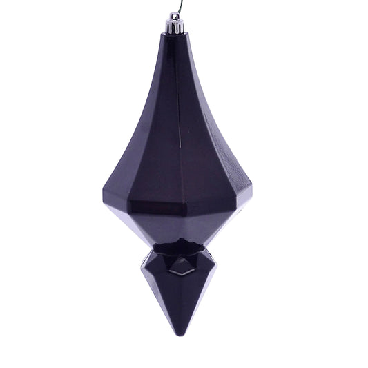 8" Black Candy Diamond Finial Ornament