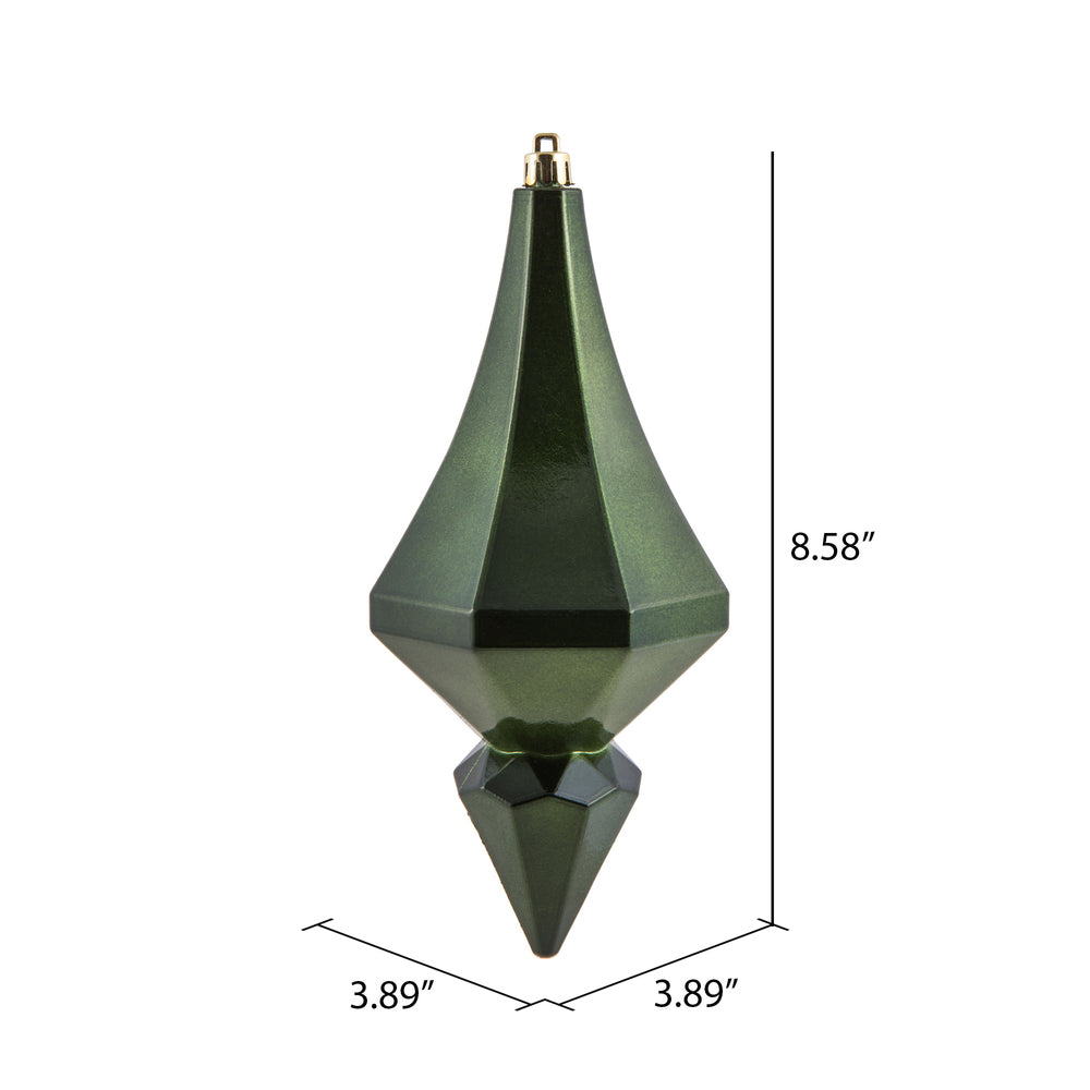 8" Moss Green Candy Diamond Finial Ornament