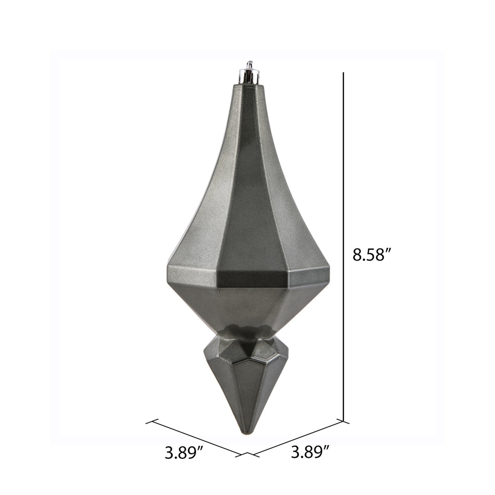 8" Pewter Candy Diamond Finial Ornament