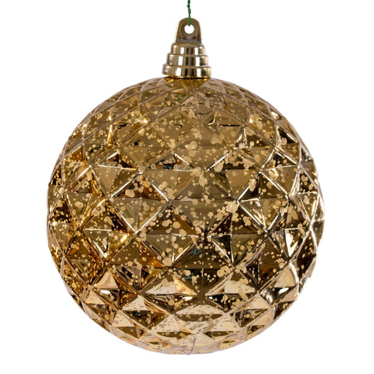6" Gold Diamond Mercury Ornament