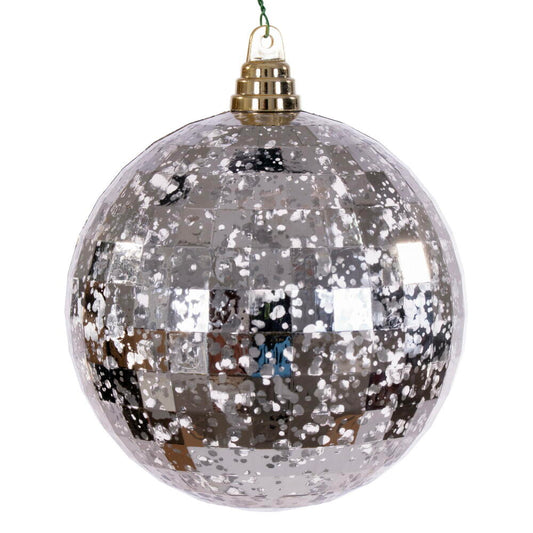 6" Oat Mirror Mercury Ball Ornament