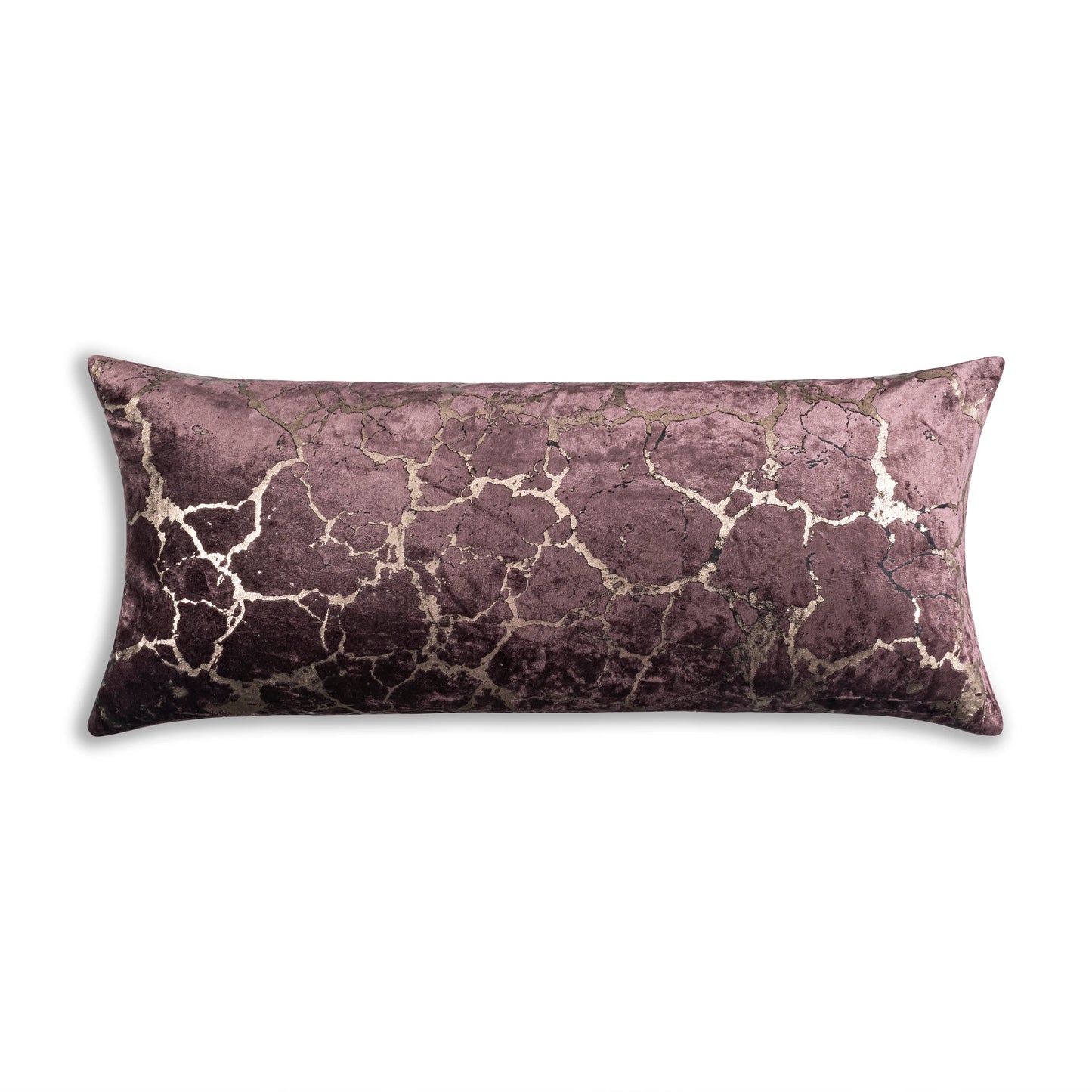 Mila Crackle Abstract Chocolate Gold Pillow