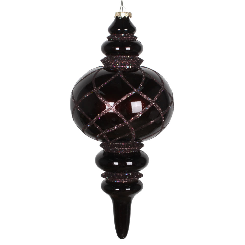 13" Chocolate Candy Glitter Finial Ornament