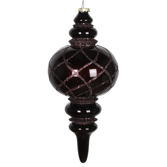 13" Chocolate Candy Glitter Finial Ornament