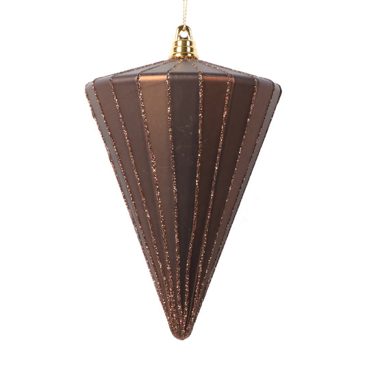 6" Matte Mocha Cone Ornament