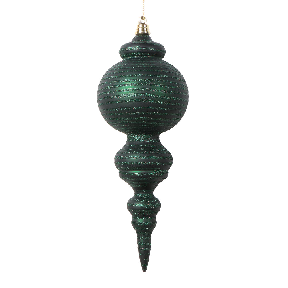 10" Matte Midnight Green Finial Ornament