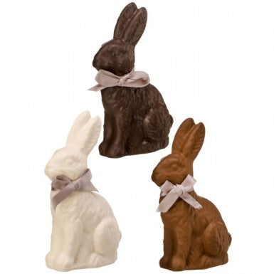 Resin Chocolate Bunny w/ Bow (Various Colors)