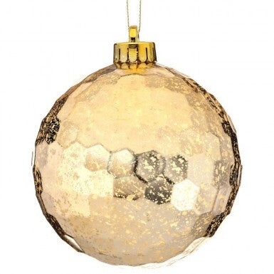 120 MM Hammered Mercury Ball Ornament, Gold