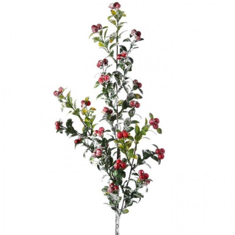 30" Snowberry Spray, Frosted Red