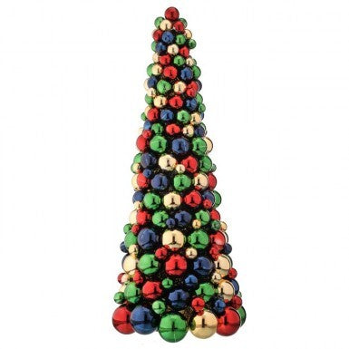 24" Mixed Ball Nutcracker Cone Tree