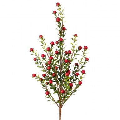 16" Mini Wild Cranberry Leaf Spray