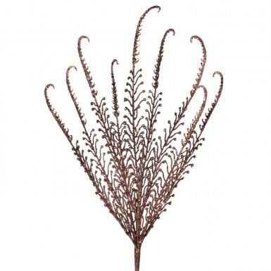 21" Glitter Sequin Dragon Fern Bush, Bronze