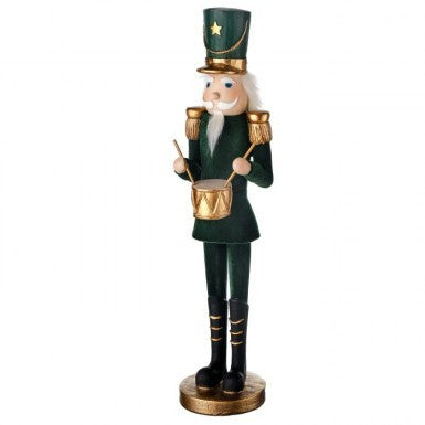 15" Resin Flocked Emerald Nutcracker