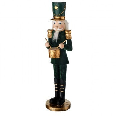 18.5" Resin Flocked Emerald Nutcracker