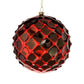 120MM Honeycombed Candy Finish Ball Ornament, Dark Red