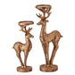 Resin Deer Candleholders, Set of 2