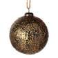 4" Faux Leather Metallic Ball Ornament, Antique Gold