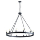 Black Wagon Wheel 12 Light Chandelier