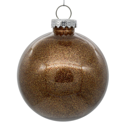 Mocha Glitter Clear Ball Ornament (Various Styles)