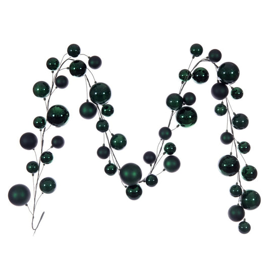 10' Midnight Green Ball Branch Garland