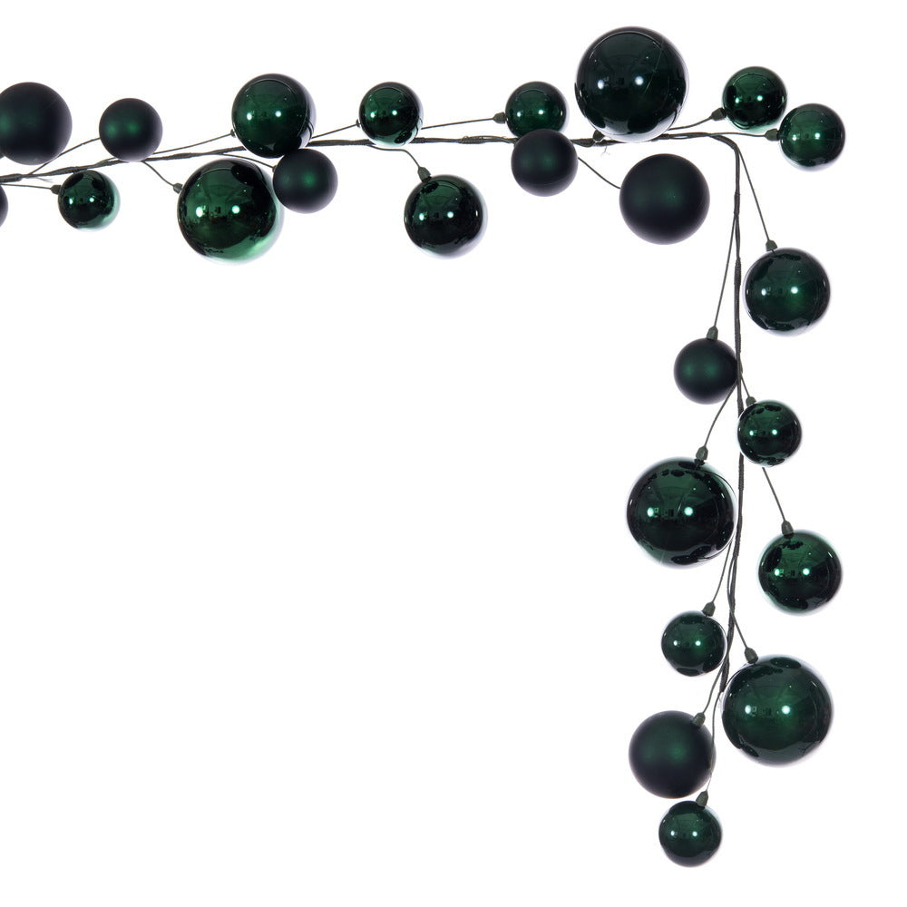 10' Midnight Green Ball Branch Garland