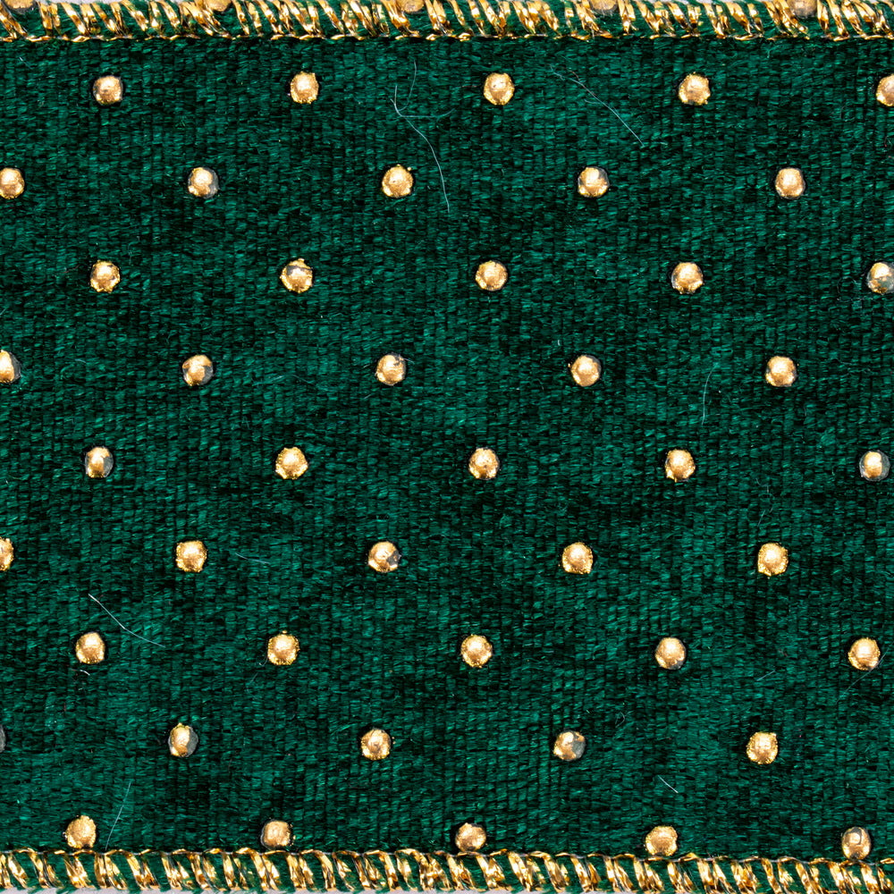 Green w/ Gold Dots Ribbon