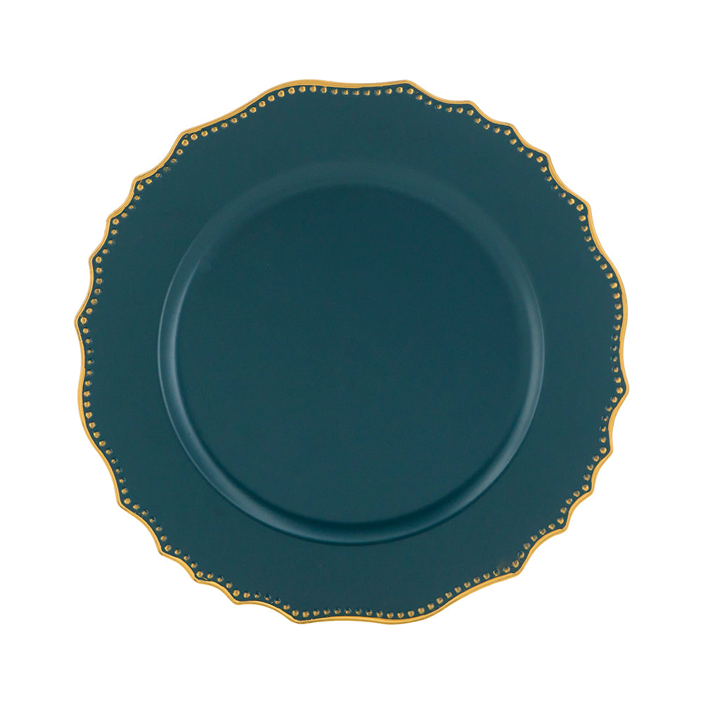Blue Plate w/ Gold Scalloped Edge