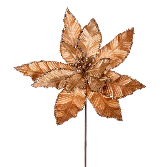 24" Mocha Velvet Poinsettia