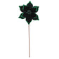 21.5" Midnight Green Poinsettia 10" Flower Stem