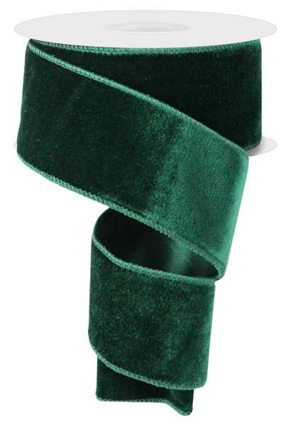 Deluxe Velvet/Satin Ribbon, Hunter Green