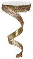 Wired Glitter Ribbon, Champagne