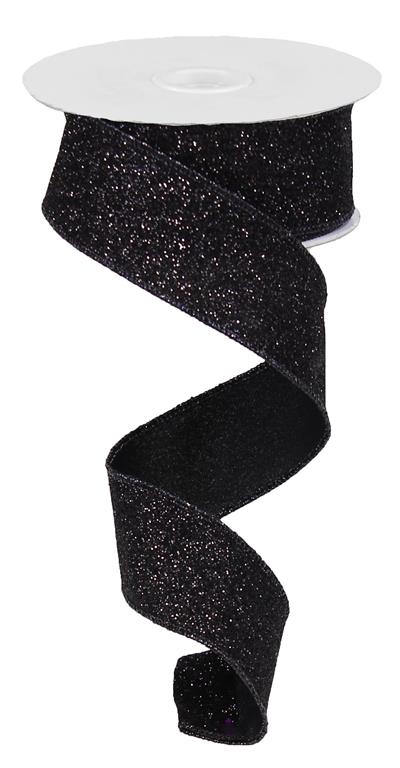 Metallic Black Glitter Ribbon