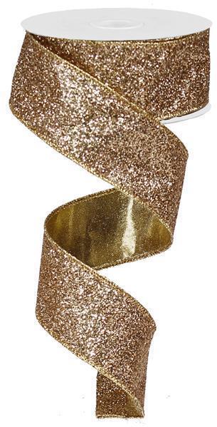 Metallic Champagne Glitter Ribbon