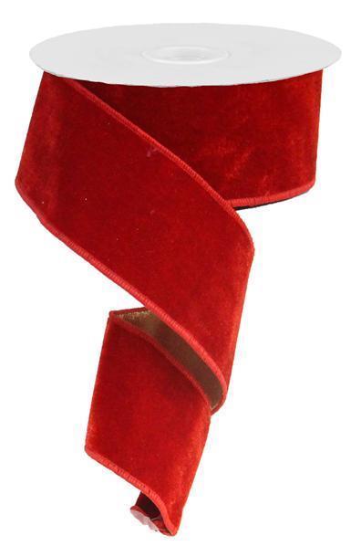 2.5" Red & Gold Velvet W/ Sheer Metallic Back