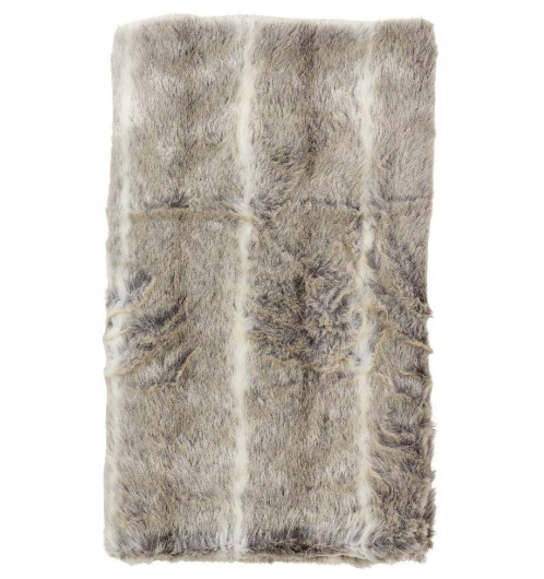 Faux Fur Throw Blanket, Taupe