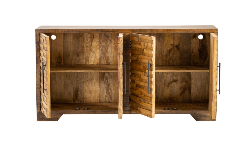 Wooden Strip Sideboard