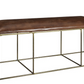 Bengal Manor Dimpled Iron and Leather Bench