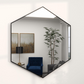 Black Wooden Hexagon Mirror