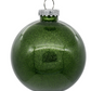 6" Moss Green Glitter Clear Ball Ornament