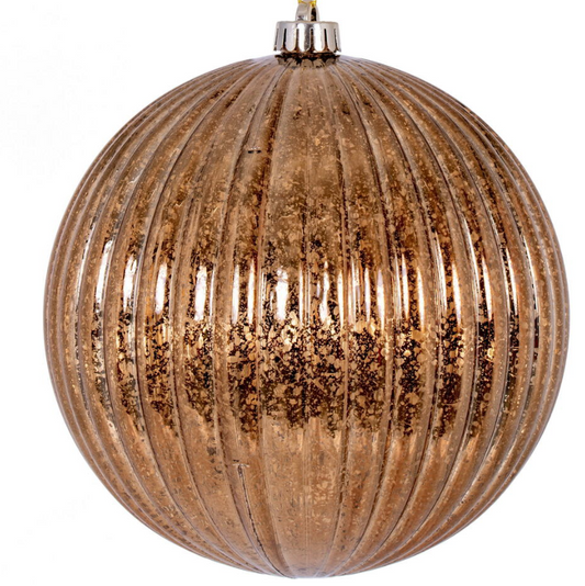 8" Mocha Mercury Lined Ball Ornament