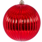 8" Red Shiny Lined Ball Ornament