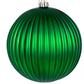 8" Green Shiny Lined Ball Ornament