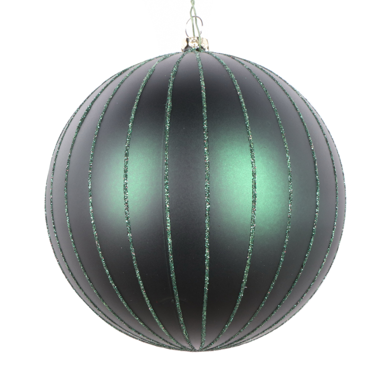 Midnight Green Matte Glitter Ball Ornament (Various Sizes)