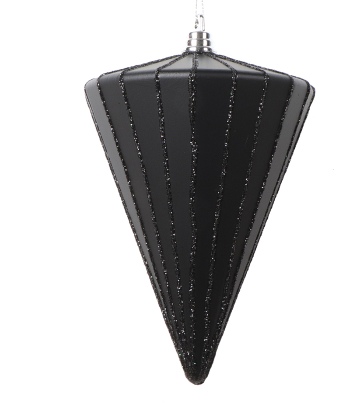 6" Matte Black Cone Ornament