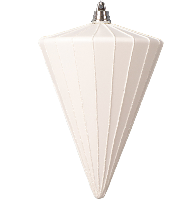 6" Matte White Cone Ornament