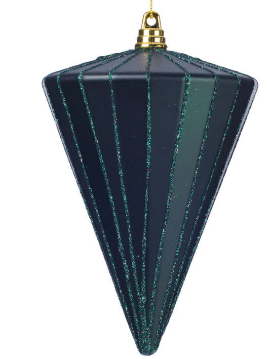 6" Matte Midnight Green Cone Ornament