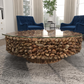 Natural Driftwood Pedestal Coffee Table